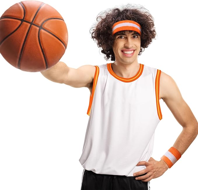 Halloween Basketball Uniform Costume Sports Team Cosplay Accessories Wristbands Sweatband Socks for 80s Party