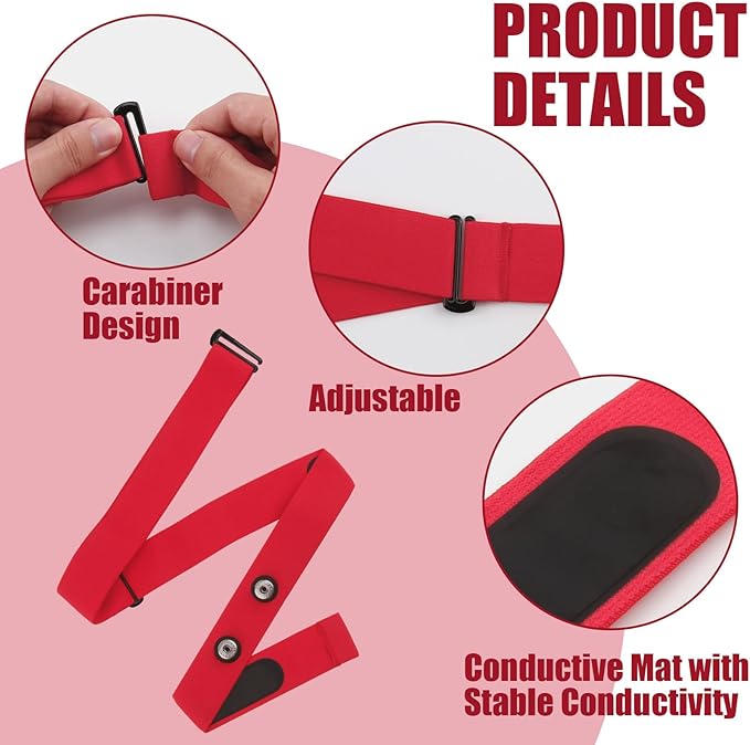 Heart Rate Monitor Chest Band for Polar H10 H9 H7, Adjustable Waterproof Replacement Chest Strap Compatible with Polar Garmin