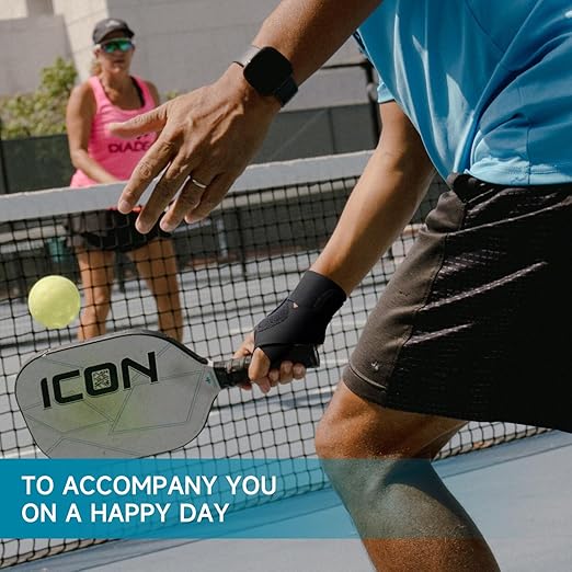 Pickleball Wrist Brace Support for Tennis, Ultra Thin Elastic Wrist Wraps, Lightweight, Breathable and Skin Friendly (Left+Right, Black)