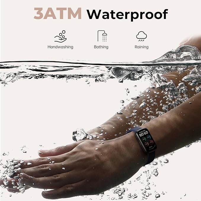 Fitness Tracker for Women Men, Smart Watch Band with 24/7 Heart Rate Blood Oxygen Sleep Monitor, Calories Step Tracker Pedometer 3ATM Waterproof Activity Tracker for Android iOS, Midnight Blue