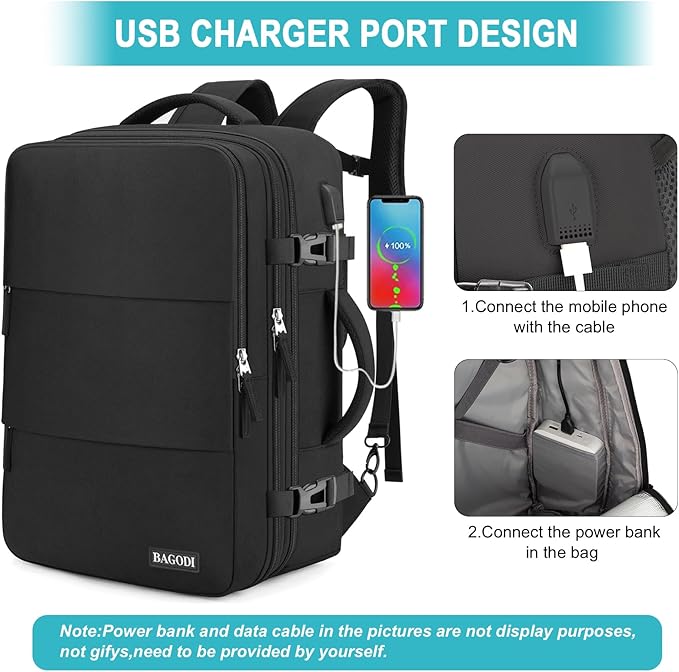 Carry On Backpack, 42L Flight Approved Travel Backpack for Men Women,Airline Approved Gym Backpack Waterproof Business Laptop Daypack Laptop Backpack,Casual Daypack for Business Weekend Hiking