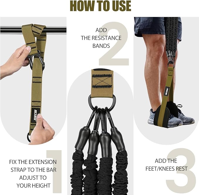 Pull Up Assistance Bands 260lbs, Heavy Pull Up Bands Resistance Bands for Pull Ups Working Out with Feet Rest, Pull Up Bar Bands Assistance Bands Strength Training Workout Equipment, Height Adjustable