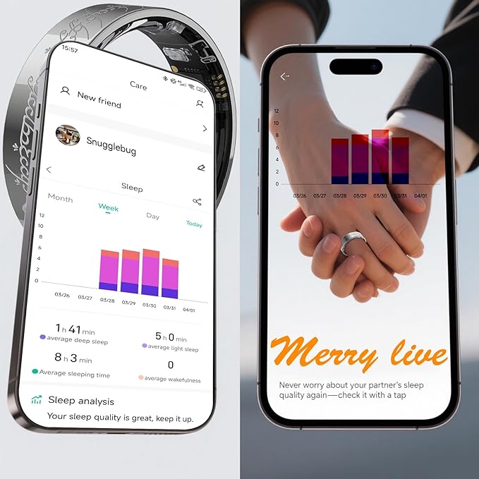 Ultra Smart Ring for Women Men,Health Fitness Tracker with Sleep/Blood Pressure/Oxygen Monitoring, Heart Rate & Activity Tracking,IP68 Waterproof, 5+Day Battery,No Subscription Fee 1-Silver 11 FRAY