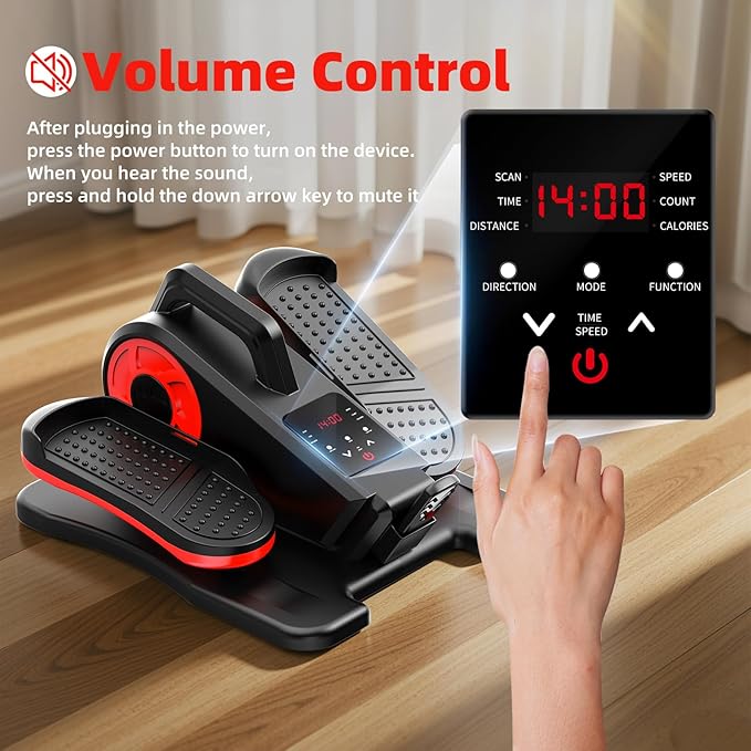 Elliptical Exercise Machine, Electric Ellipse Leg Exerciser as Seen on TV for Seniors with Remote Control & 12 Adjustable Speeds, Quiet & Portable Under Desk Pedal Exerciser for Home Office
