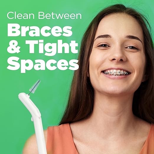 GUM Proxabrush Go-Betweens Refills - Tight - Compatible with GUM Permanent Handle -Reusable Interdental Brushes for Tight Teeth - Soft Bristled Dental Picks, 8 Count(Pack of 6)