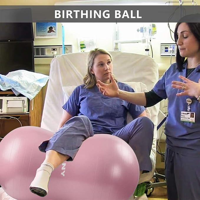 INPANY Peanut Ball - Anti Burst Exercise Ball for Labor Birthing, Physical Therapy for Kids, Core Strength, Flexible Seating, Home & Gym Fintness, Sensory Chair Wiggle Seat for Boys and Girls