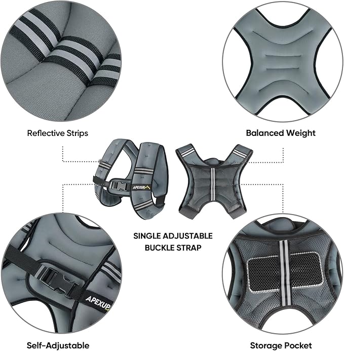 APEXUP Weighted Vest Men Women, Weight Vest for Women Workout Equipment for Strength Training Running