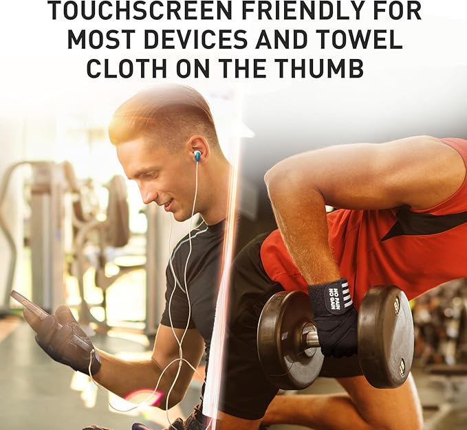 FINGER TEN Weightlifting Workout Gloves Full Half Finger with Wrist Strap Support, Padded Grip for Weight Lifting Gym Fitness Exercise Training Men Male