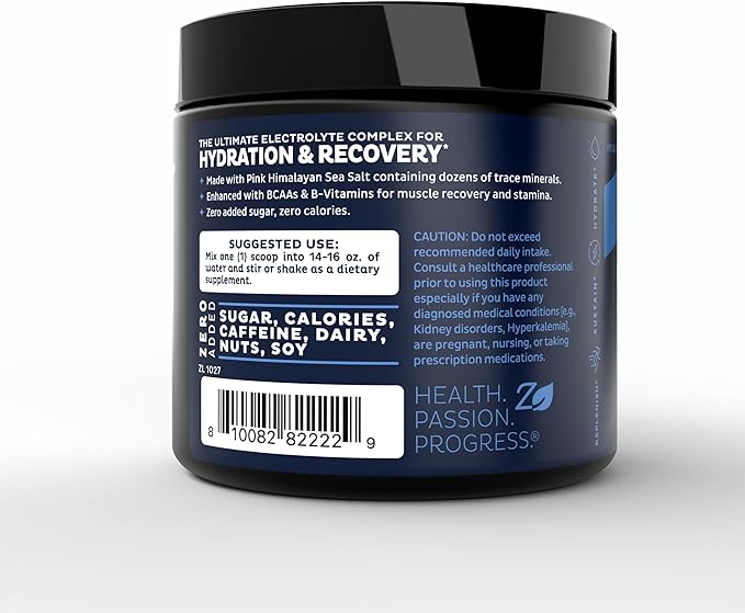 Zeal Electrolyte Powder Recovery Drink (30 Servings | Cucumber Lime) w 0 Sugar +BCAAs +B-Vitamins Electrolyte Supplement w Potassium Zinc & Magnesium for Hydration - Keto Electrolytes