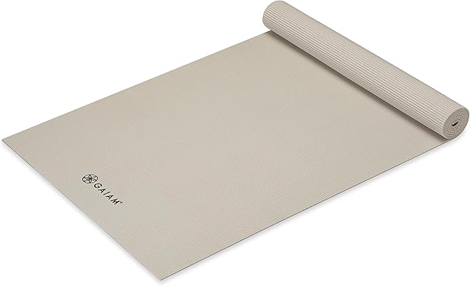 Gaiam Yoga Mat - Premium 5mm Solid Thick Non Slip Exercise & Fitness Mat for All Types of Yoga, Pilates & Floor Workouts (68" x 24" x 5mm)