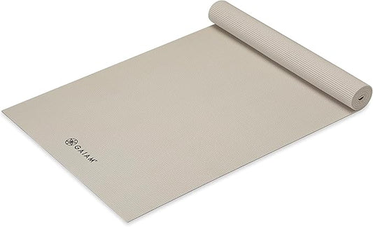 Gaiam Yoga Mat - Premium 5mm Solid Thick Non Slip Exercise & Fitness Mat for All Types of Yoga, Pilates & Floor Workouts (68" x 24" x 5mm)