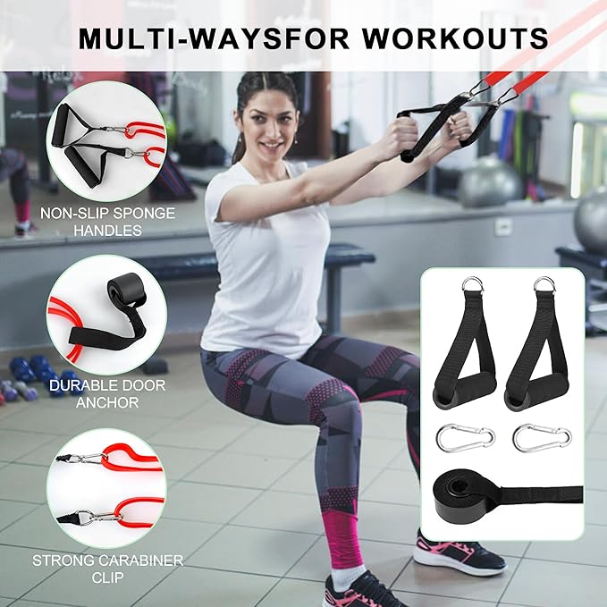 Resistance Bands for Working Out, Long Exercise Bands, Workout Bands, Pull Up Training Bands for Body Stretching, Physical Therapy Muscle Training for Men & Women, 8-Piece Set