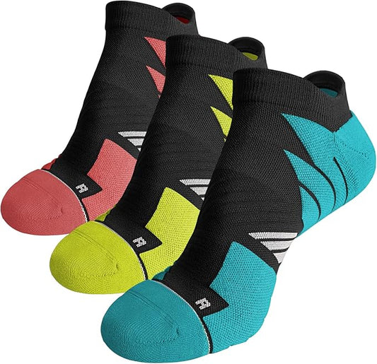 Hylaea No Show Running Athletic Anti-Blister Wicking Coolmax Socks, Seamless Anti-odor