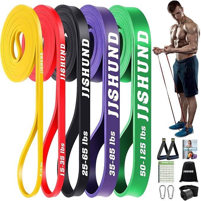 Resistance Bands, 5 Pcs Pull Up Assistance Bands Pull Up Bands Exercise Bands for Men Women, Workout Bands for Working Out, Muscle Strength Training, Body Stretching