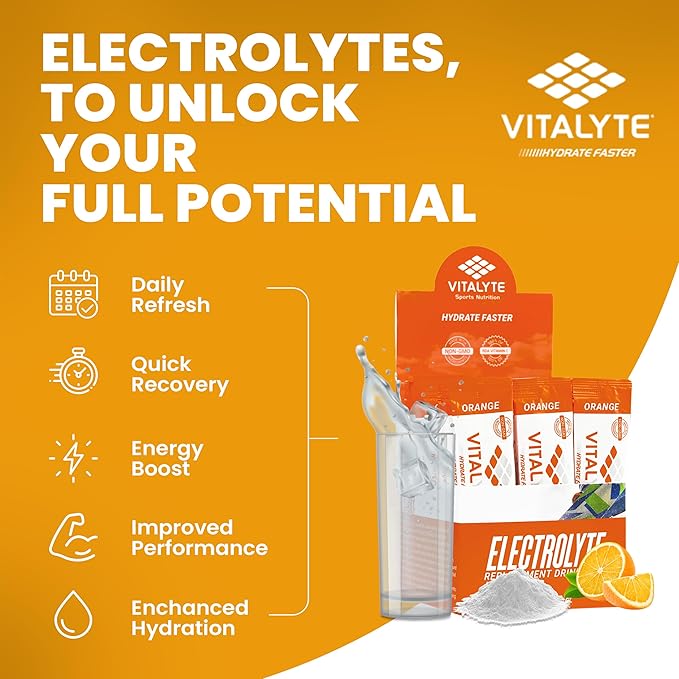 Vitalyte Electrolytes Packets Isotonic Sports Drink | Electrolytes Powder Packets Sports Nutrition Electrolyte Replacement Drinks Dehydration Relief Packets