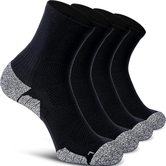 CWVLC Compression Athletic Quarter Socks Cushioned for Men Women