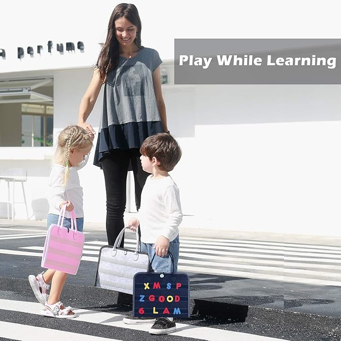 Esjay Toddler Busy Board, Montessori Toys to Learn Fine Motor Skill, Educational Sensory Board for 3+ Year Old, Toddler Activities for Travel Airplane Car,Green Alphabet