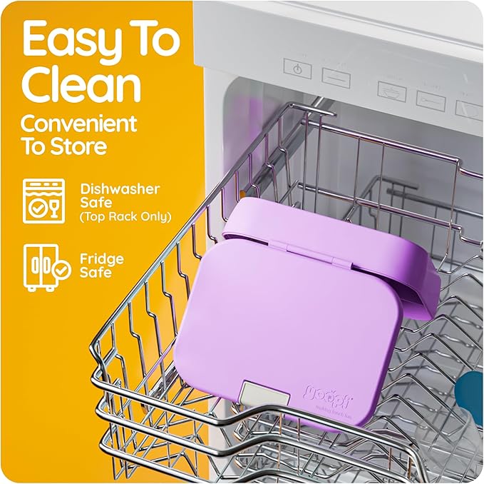 YOOPI Bento Box for Kids, Leak-Proof, BPA-Free School Bento Lunch Box Containers with Compartments. Online Healthy Meal Planning, Durable, Easy-Clean, Eco-Friendly Lunchbox for Girls (Lilach)