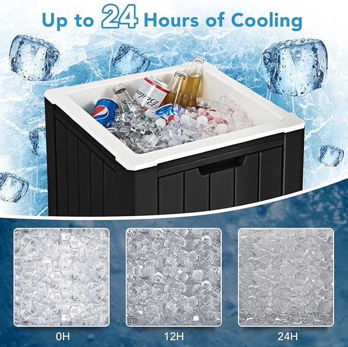 GYMAX Camping Cooler, Insulated 40 Qt Heavy Duty Ice Chest with Built-in Handles and Detachable Lid, Keeps Ice for 24H, Multifunctional for Beach, Picnic, Camping Outdoors