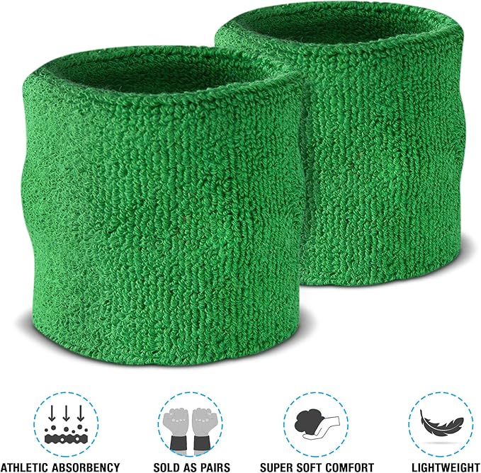 Suddora Sweatbands Set, Moisture Wicking 2 Wristbands and 1 Headband, Breathable Terry Cloth Athletic Bands for Basketball, Tennis, Yoga, Gym, Sweat Bands for Costumes and Cosplay