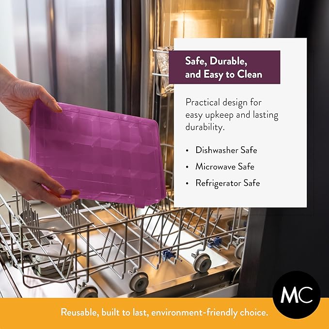 Large Kids Snack Box Containers Set of 2 -100 Labels, BPA-Free, Adjustable Compartments, Dishwasher Safe, Reusable Tray, Food Grade, Meal Prep Container, PARENT TESTED PARENT APPROVED AWARD (Purple)