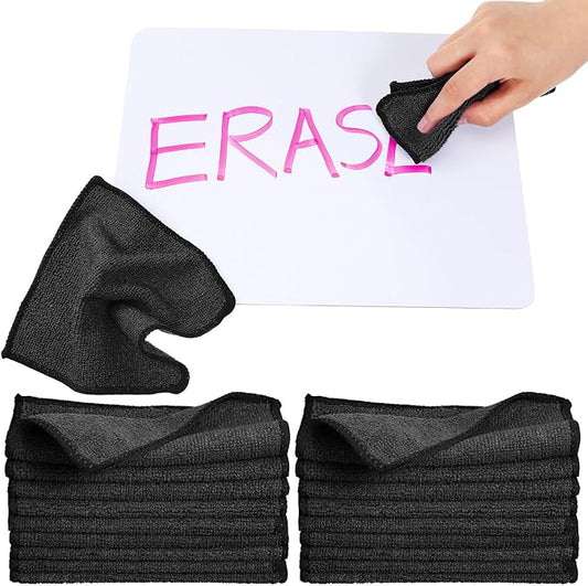 Tanlade Microfiber Cleaning Cloth 6"x6" Cleaning Rags Reasonable Kitchen Towels Microfiber Towels Cars Wash Dry Erase Cloth(Black,50 Pcs)