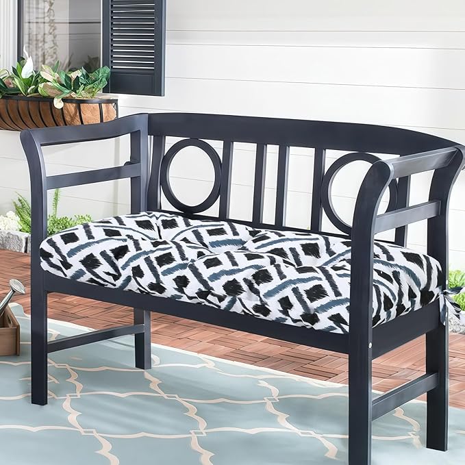 Outdoor Bench Cushion Waterproof, Tufted Bench Seat Cushion 40 x 15 Inch, Patio Wicker Indoor Seat Pads for Outside Garden Patio Balcony