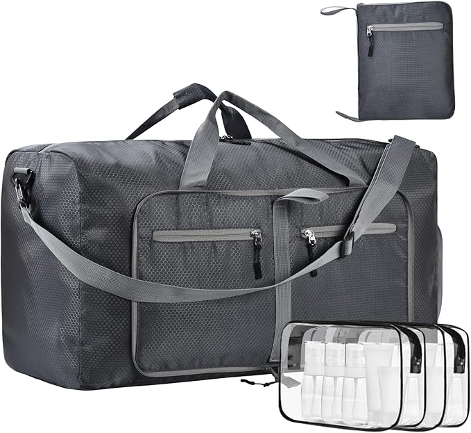 Felipe Varela Duffle Bag with Shoes Compartment and Adjustable Strap,Foldable Travel Duffel Bags for Men Women,Waterproof Duffel Bags