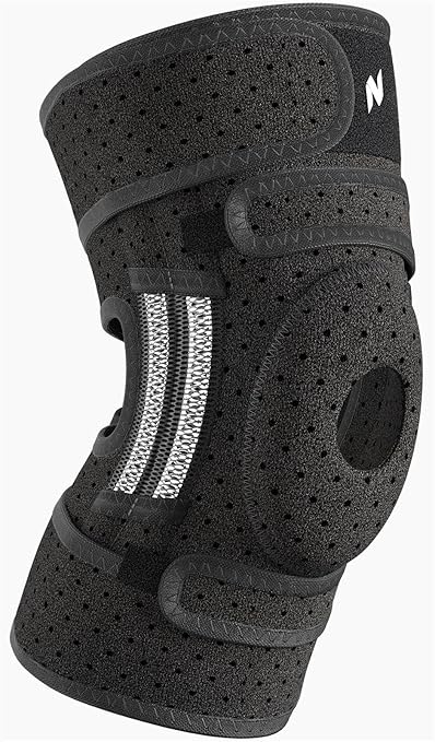 NEENCA ELITE Knee Brace for Men & Women - Open-Back Knee Support with Side Stabilizers & Patella Support for Meniscus Tear, Arthritis Pain, Injury Recovery, Running, Sports (Black, Medium)