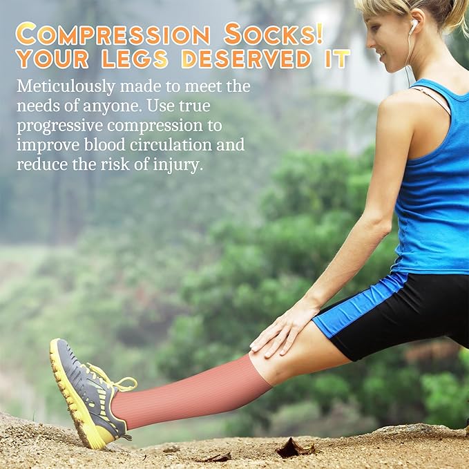 Compression Socks for Women & Men 15-20 mmHg, Best for Medical, Nursing, Running, Athletic, Varicose Veins, Travel