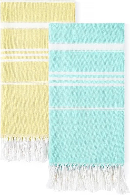 2 Packs Cotton Turkish Beach Towels Quick Dry Sand Free Oversized Bath Swim Pool Towel Extra Large Xl Big Blanket Adult Travel Essentials Cruise Accessories Must Haves Clearance Vacation Stuff