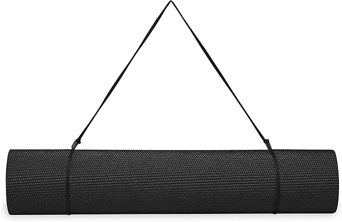 Gaiam Essentials Thick and Thin Yoga Mat Fitness & Exercise Mat with Easy-Cinch Carrier Strap