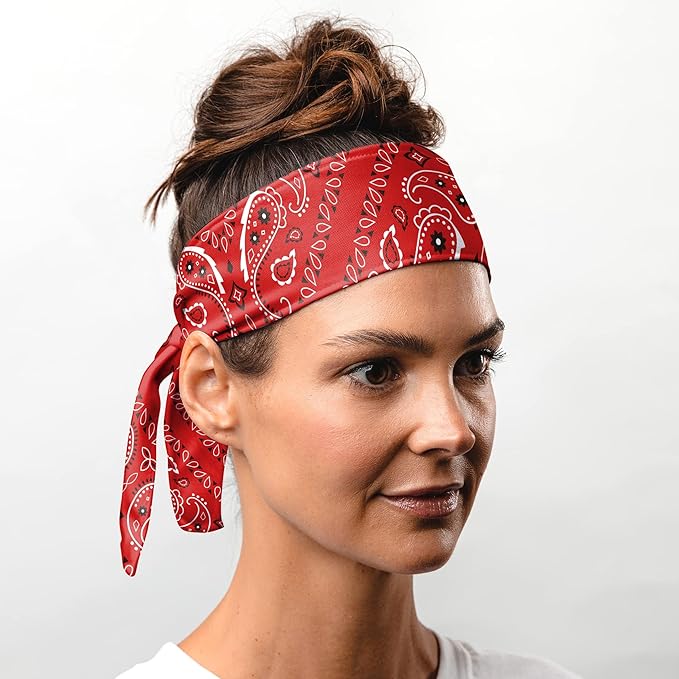 Suddora Paisley Print Bandana Headband, Multi-sport Boho Style Bandana, Non-slip Fabric, Unisex Head Accessory for Bikers