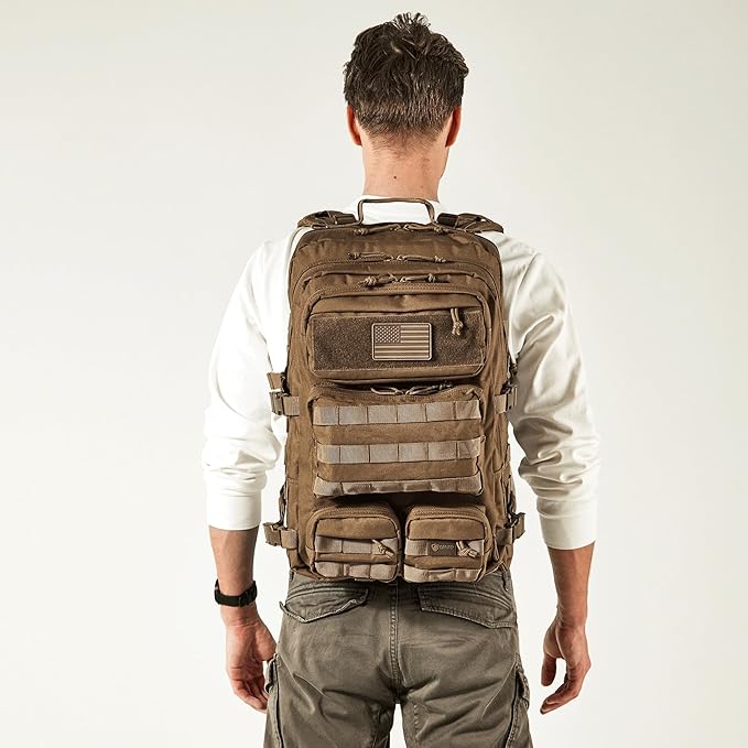 Falko Tactical Backpack 50L, 2.4x Stronger, Large Military Molle Rucksack, Heavy Duty, Work and Outdoors