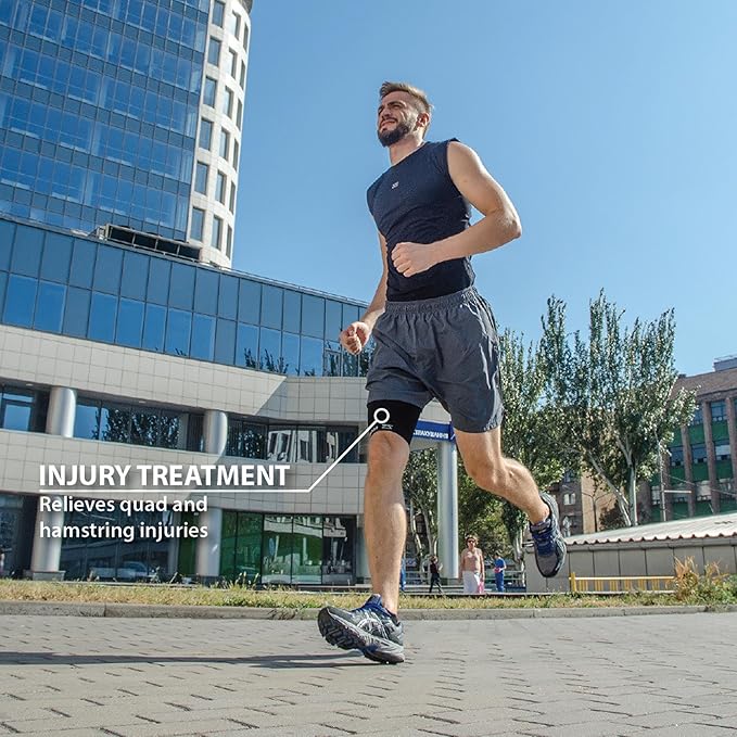 Zensah Thigh Compression Sleeve - Support for Pulled Hamstring, Quad Strain, Groin Compression Wrap for Men and Women