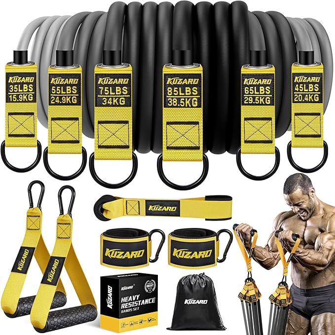 Resistance Bands for Working Out, 300lbs/360lbs Heavy Exercise Bands with Handles, Workout Bands for Men, Weight Bands Set for Muscle Training, Strength, Slim, Yoga, Home Gym Equipment