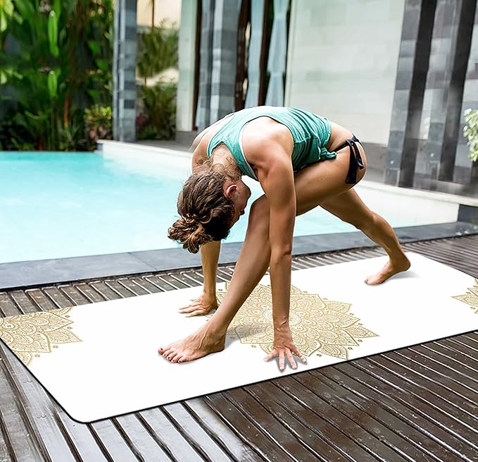 nuveti Yoga Mat Print Extra Thick TPE Non Slip Fitness Exercise Mat with Carrying Bag,72"x24" Extra Thick 6MM Exercise & Workout Mat for Yoga, Pilates Fitness and Floor Exercises