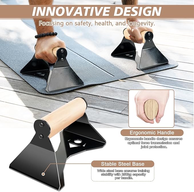 Parallettes Bars - Wooden Calisthenics Equipment for Handstand Training, Push Up Bars & Calisthenics Bar - Handstand Blocks and Pushup Handles for Men