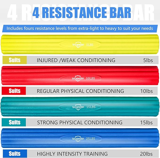 Flex Therapy Bar,Twist Bar for Physical Therapy & Resistance Bar for Golfers Elbow,Tendinitis,Wrist,Forearms Pain, Improve Grip Strength and Relieve Pain