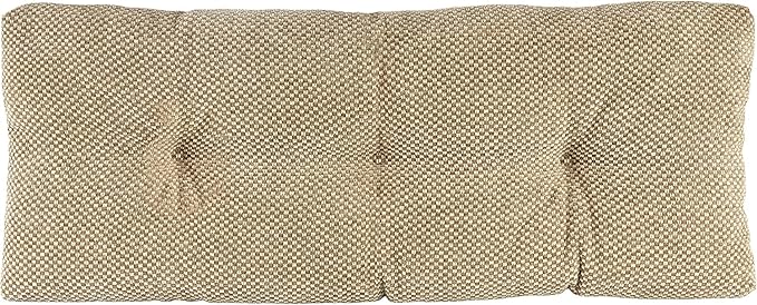Klear Vu Corner Nook or Piano Seat Omega Non-Slip Tufted Bench Cushion for Indoor Furniture, Entryway Storage, Bay Window, 43 Inches, 19 Tan