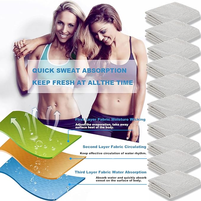 Peicees 20 Pack Microfiber Neck Cooling Towels Sports Sweat Towels Sweat Headband for Travel Beach Swimming Camping Climbing Gym Yoga Workout Backpacking, Gray