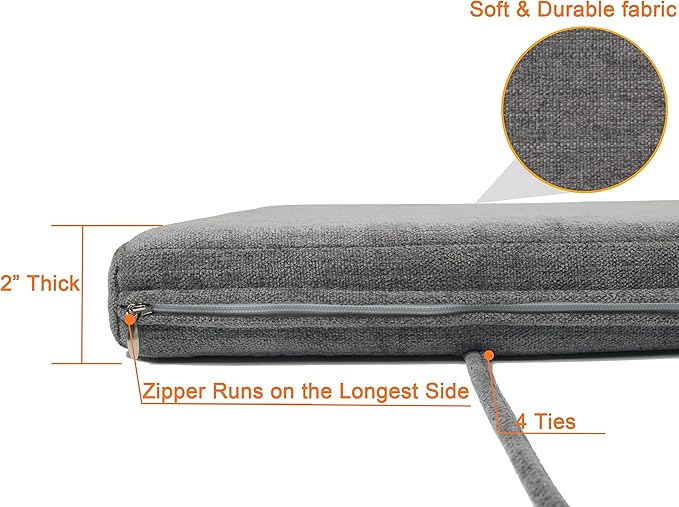 Loveboat Bench Cushion 36 Inch Non-Slip Bench Pad for Shoe Storage, Window, Piano, Dining Room 36"x18"x2" Brick Red