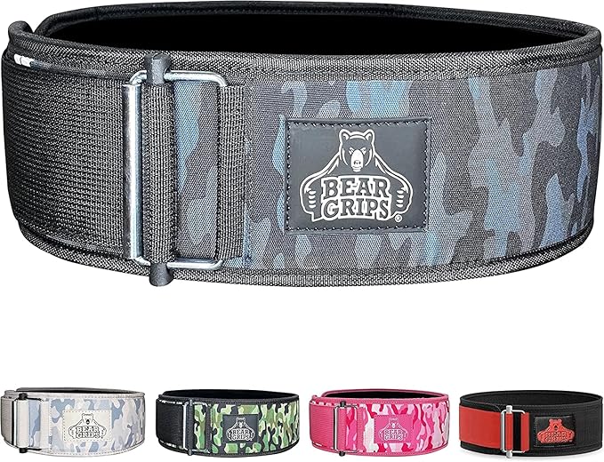 Bear Grips Weight Lifting Belt, Weightlifting Belt for Women, Weight Belt For Men Gym Belt With Locking Buckle, Nylon Belt, Squat Belt, Deadlift Belt, Workout Belt, Exercise Belt for Back Support