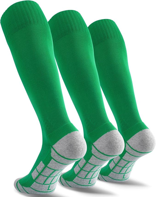 CWVLC Soccer Socks (1/3/5 pairs) Team Sport Knee High Socks for Adult Youth Kids