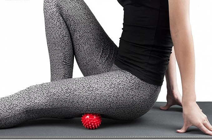 Spiky Massage Balls for Feet, Back, Hands, Muscles - Firm, Medium and Soft Spiked Massager Rollers for Plantar Fasciitis, Exercise, Neuro-Balance, Physical Therapy, 3-inch