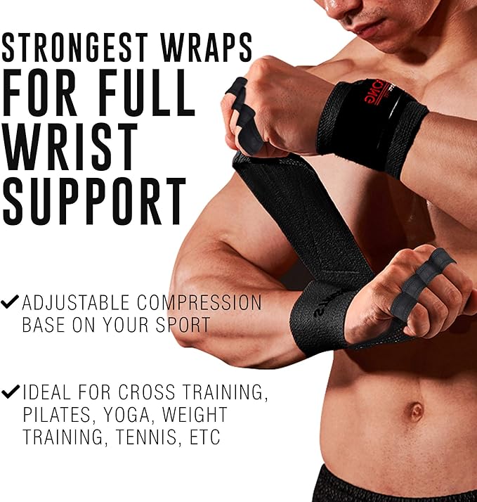 Men's Heavy Duty Wrist Wrap Gloves - Ideal for Workouts, Gym, Deadlifts, and Crossfit with Wrist Palm Protection