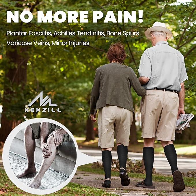 NEWZILL Medical Compression Socks for Women & Men Circulation 20-30 mmHg, Best Support for Running Athletic Cycling Nursing Travel Work and Fitness