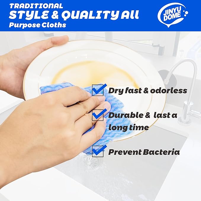 Handi Wipes Reusable Cloths, Blue Disposable Kitchen Cleaning Towel Roll, Heavy Duty J Cloth,100 Count