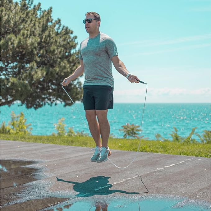 Elite Jumps | 6mm PVC Jump Ropes for Fitness | Indoor/Outdoor Adjustable Boxing Jump Rope w/Unbreakable Handles & Ultra-Durable Non-Kinking PVC | Skipping Rope for Men & Women & Boxer Rope Jump Rope