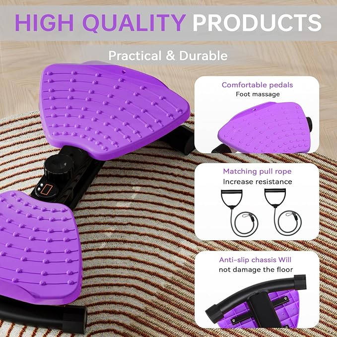 Waist Twister, Ab Twister Board 440 lbs Weight Capacity, Ab Machine for Slim Waist and Core, Workout Equipment with Smart LED Digital Display Track Time, Reps, Calories